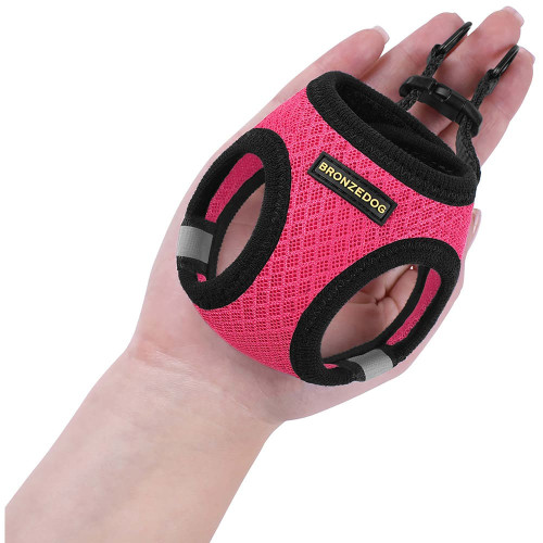 Шлея BronzeDog Mesh Vest для собак, сітчастий нейлон, рожевий, 43-53 см