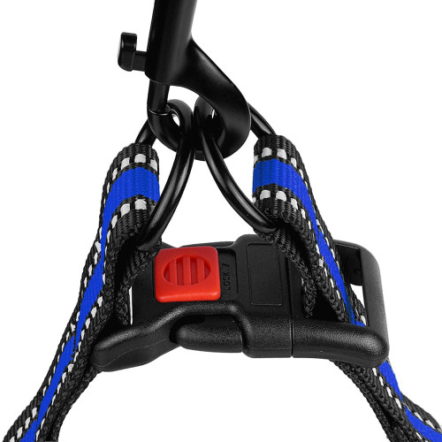 Шлея BronzeDog Mesh Стандарт для собак, сітчастий нейлон, синій, 45-60 см