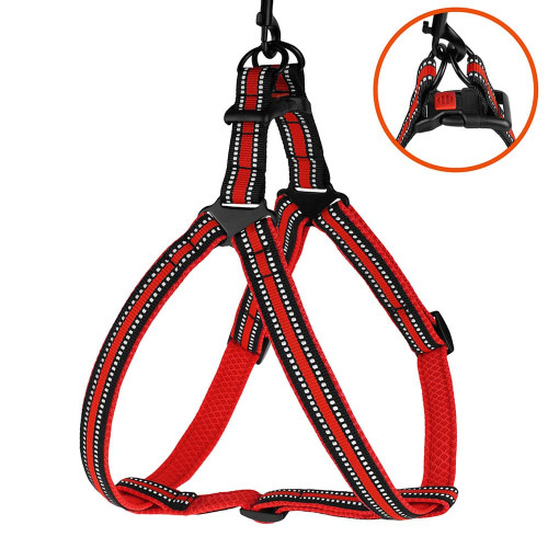 Шлея BronzeDog Mesh Стандарт для собак, сітчастий нейлон, червоний, 45-60 см