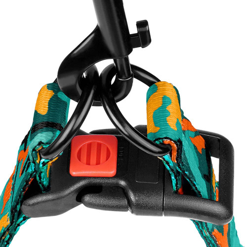 Шлея BronzeDog Camo для собак, нейлон, зелений, 45-60 см