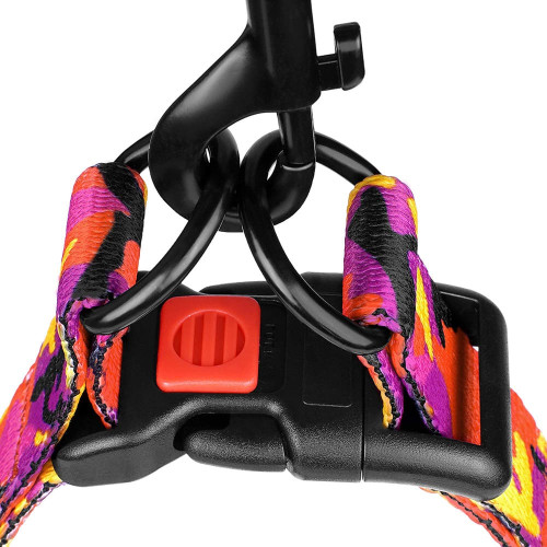 Шлея BronzeDog Camo для собак, нейлон, рожевий, 45-60 см