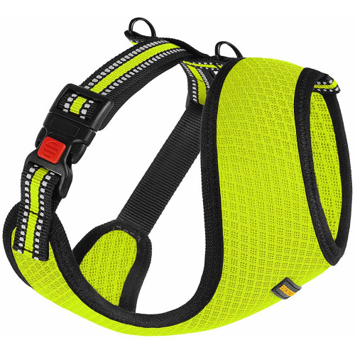 Шлея BronzeDog Mesh для собак дрібних порід, сітчастий нейлон, лимонний, 35-38 см