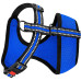 Шлея BronzeDog Mesh для собак дрібних порід, сітчастий нейлон, синій, 35-38 см