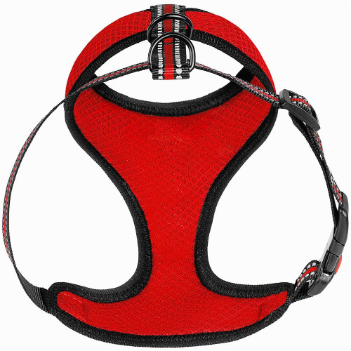 Шлея BronzeDog Mesh для собак дрібних порід, сітчастий нейлон, червоний, 35-38 см