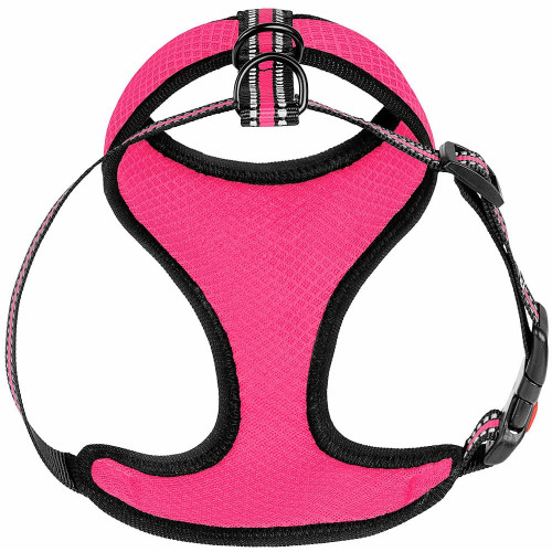 Шлея BronzeDog Mesh для собак дрібних порід, сітчастий нейлон, рожевий, 28-33 см