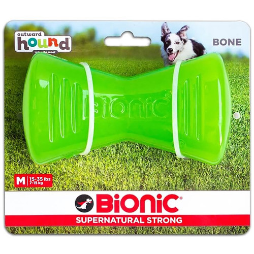 Іграшка Bionic Bone кістка середня, для собак 7-14 кг, зелена, 12×6.6×5.3 см