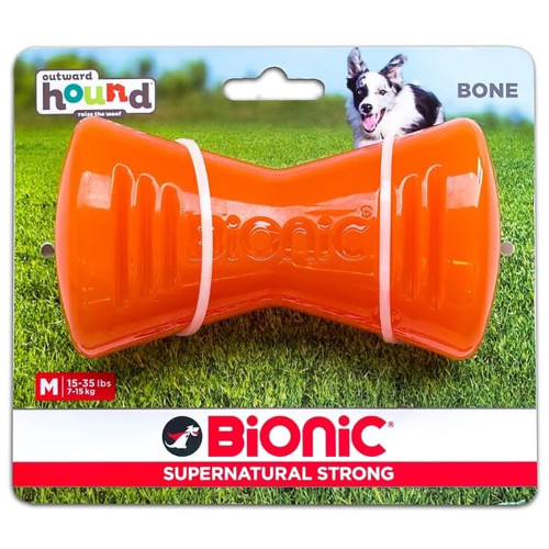 Іграшка Bionic Bone кістка середня, для собак 7-14 кг, помаранчева, 12×6.6×5.3 см