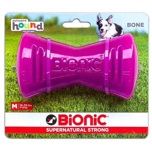 Іграшка Bionic Bone кістка середня, для собак 7-14 кг, фіолетова, 12×6.6×5.3 см