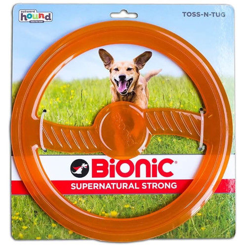 Іграшка Bionic Opaque Toss-N-Tug кільце помаранчеве, для собак, 23 см