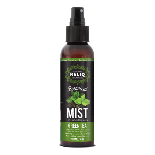 Спрей-одеколон RELIQ Botanical Mist-Green Tea з екстрактом зеленого чаю, догляд і зволоження шерсті собак, 120 мл
