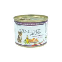 Консерва Healthy All Days монопротеінова, паштет з білим м'ясом та яйцями, для кошенят, 200 г