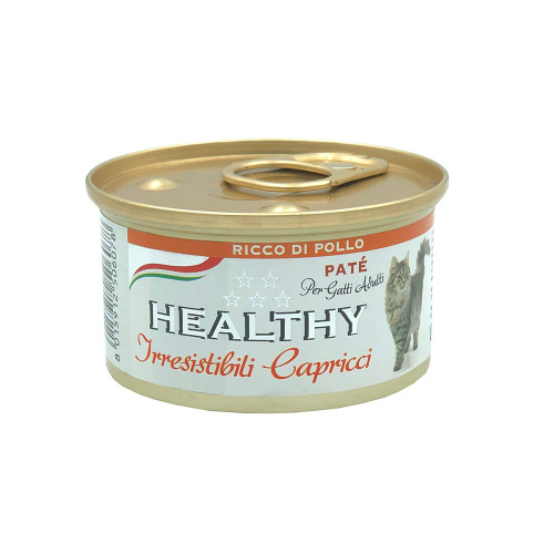 Консерва Healthy Irresistibili Capricci для вбагливих котів, паштет з курятиною, 85 г
