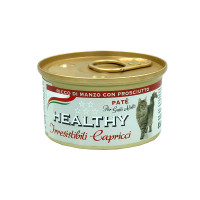 Консерва Healthy Irresistibili Capricci для вбагливих котів, паштет з яловичиною та шинкою, 85 г Консерва Healthy Irresistibili Capricci для вбагливих котів, паштет з яловичиною та шинкою, 85 г