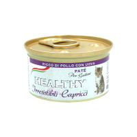 Консерва Healthy Irresistibili Capricci для вбагливих кошенят, паштет з курятиною та яйцями, 85 г
