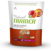 Корм Trainer Natural Super Premium для цуценят середніх порід, до 15 місяців, зміцнює імунну систему, 650 г