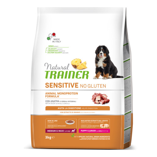 Корм Natural Trainer Dog Sensitive для цуценят середніх і великих порід, з качкою, 3 кг