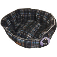 Лежанка AnimAll Royal Soft-2 M BLACK-MARINE для собак и кошек, клетка, 59×53×23 см