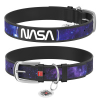 Нашийник WAUDOG Design з QR паспортом для собак, малюнок NASA21, розмір S, 15мм/27-36см, чорний