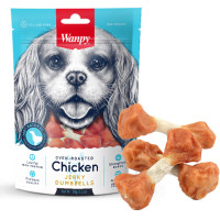 Ласощі Wanpy Chicken Jerky Dumbbells кістка-гантель з в'яленої куркою, для собак, 100 г Ласощі Wanpy Chicken Jerky Dumbbells кістка-гантель з в'яленої куркою, для собак, 100 г