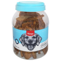 Ласощі Wanpy Chicken Jerky Steaks в'ялені курячі смужки, для собак, 908 г Ласощі Wanpy Chicken Jerky Steaks в'ялені курячі смужки, для собак, 908 г