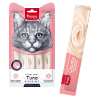 Ласощі Wanpy Creamy Lickable Treats Chicken з тунцем, креветками, вітамінами і таурином, для котів, 5×14 г Ласощі Wanpy Creamy Lickable Treats Chicken з тунцем, креветками, вітамінами і таурином, для котів, 5×14 г