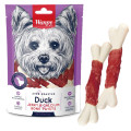 Ласощі Wanpy Duck Jerky & Calcium Bone Twists кістка з в'яленої качкою і кальцієм, для собак, 100 г