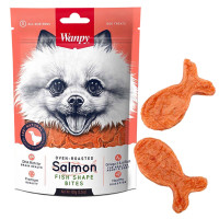 Ласощі Wanpy Salmon Fish Shape Bites рибки з лосося і курки, для собак, 100 г
