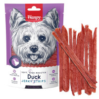 Ласощі Wanpy Soft Duck Jerky Strips в'ялені качині смужки, для собак, 100 г