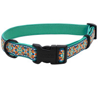 Нашийник Coastal Ribbon Weave Collar для собак, темно-бірюзовий з кісточками, 30-45×1.6 см