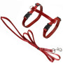 Шлея с поводком Flamingo Cat Harness and Leash Ziggi для кошек, красный, 22-36 см/27-46 см, 1.1 м