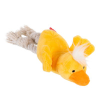 Іграшка Gigwi Catch&fetch качка з пищалкою, для собак, плюш та мотузка, 15 см Іграшка Gigwi Catch&fetch качка з пищалкою, для собак, плюш та мотузка, 15 см