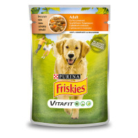 Вологий корм Purina Friskies для собак, шматочки в підливі з куркою і морквою, 100 г