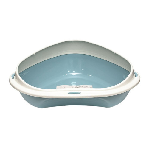 Туалет кутовий з бортиком Georplast Shuttle Corner для котів, 58×48×20.5 см, блакитний