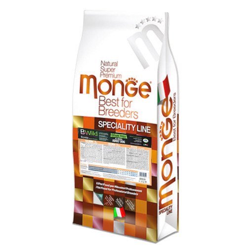 Сухий беззерновий корм Monge Dog Be Wild Gr.Free для собак, з лососем, 17.5 кг