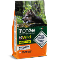 Сухий беззерновий корм Monge Dog Be Wild Gr.Free Puppy & Junior для цуценят, з качкою, 2.5 кг Сухий беззерновий корм Monge Dog Be Wild Gr.Free Puppy & Junior для цуценят, з качкою, 2.5 кг