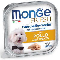 Консерви Monge Dog Fresh для собак, паштет, зі свіжою куркою, 100 г Консерви Monge Dog Fresh для собак, паштет, зі свіжою куркою, 100 г