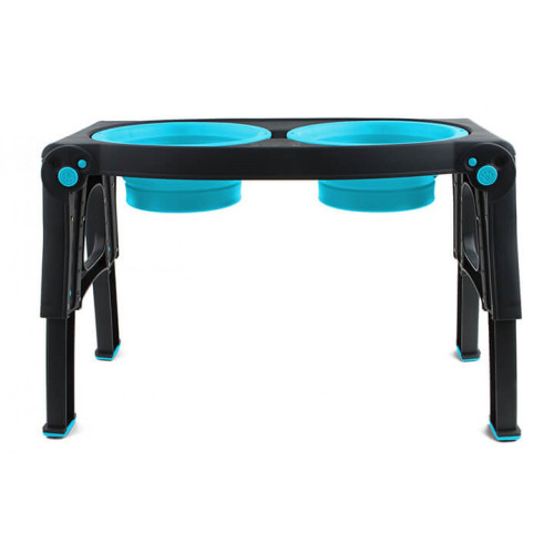 Миска Dexas Adjustable Height Pet Feeder подвійна, з регульованими ніжками, блакитна, 960 мл