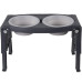 Миска Dexas Adjustable Height Pet Feeder подвійна, з регульованими ніжками, світло-сіра, 960 мл