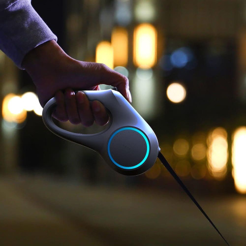 Повідець-рулетка Petkit Travel Go Shine Max Pet Leash для собак, з підсвічуванням, сірий, до 50 кг, 4.5 м
