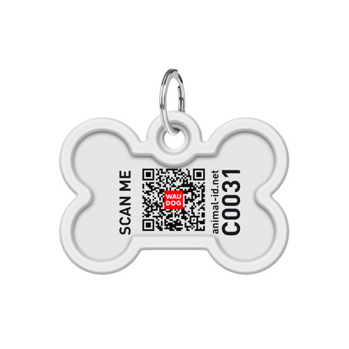Адресник WAUDOG Smart ID c QR паспортом для собак і котів, метал, малюнок "Чудо-жінка 3", кістка, 40×28 мм