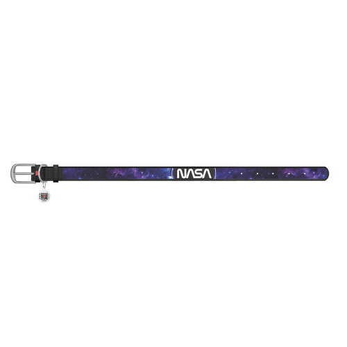 Нашийник WAUDOG Design з QR паспортом для собак, малюнок NASA21, розмір S, 15мм/27-36см, чорний