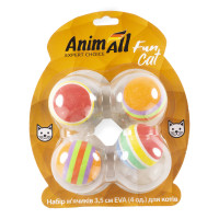 Набір м'ячиків AnimAll Fun Cat для котів, 4 шт Набір м'ячиків AnimAll Fun Cat для котів, 4 шт