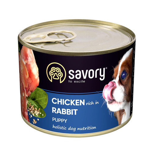 Вологий корм Savory Puppy Chicken&Rabbit для цуценят, курка з кроликом, 200 г