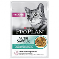 Вологий корм Purina Pro Plan Delicate Nutrisavour для котів з чутливим травленням, з рибою, 85 г