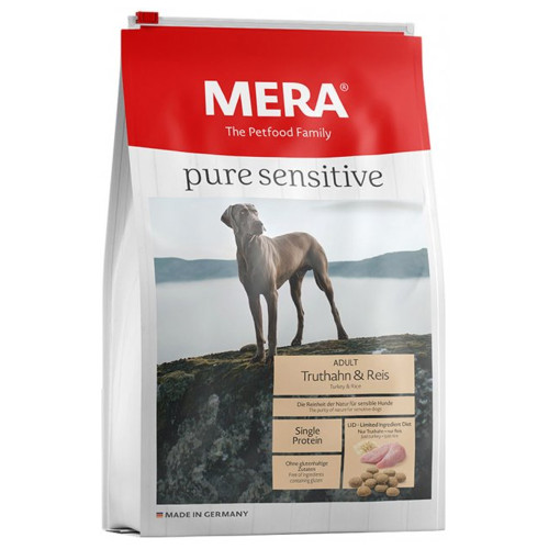 Сухий корм Mera Pure Sensitive Adult Truthahn&Reis для собак, з індичкою та рисом, 12.5 кг