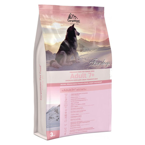Сухий корм Carpathian Pet Food Adult 7+ для собак старше 7 років, з куркою, 3 кг