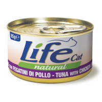 Консерва LifeCat Tuna With Chicken Liver для котів від 6 місяців, тунець з курячою печінкою, 85 г Консерва LifeCat Tuna With Chicken Liver для котів від 6 місяців, тунець з курячою печінкою, 85 г