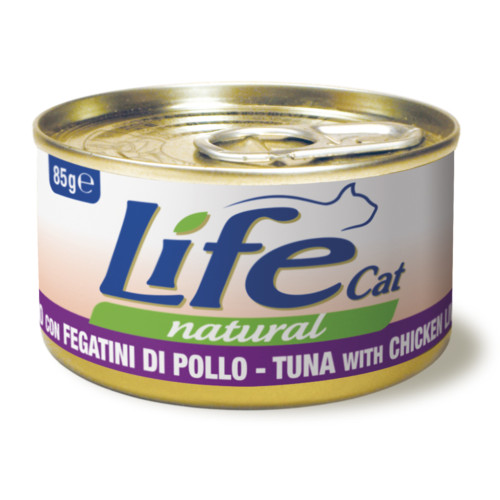 Консерва LifeCat Tuna With Chicken Liver для котів від 6 місяців, тунець з курячою печінкою, 85 г