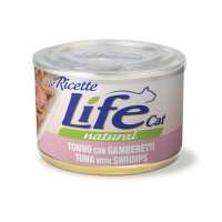 Консерва LifeCat Tuna With Shrimps для котів від 6 місяців, з тунцем та креветками, 150 г Консерва LifeCat Tuna With Shrimps для котів від 6 місяців, з тунцем та креветками, 150 г