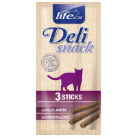 Ласощі LifeCat DeliSnack Sticks Chicken And Duck для котів від 4 місяців, з куркою та качкою, 15 г